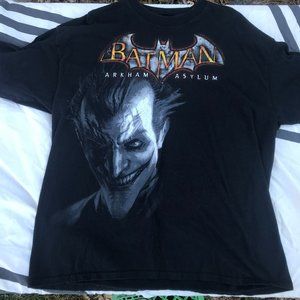 BATMAN BLACK T-SHIRT MENS XXL 2XL TEE ARKHAM ASYLUM JOKER DC COMICS MEN'S